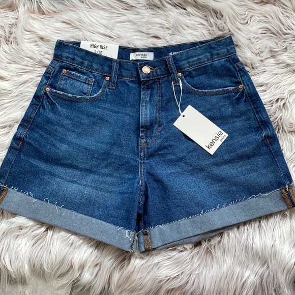 NWT Kenzie High Waist Denim Blue Jean Shorts 26 Size 2 - Picture 1 of 8